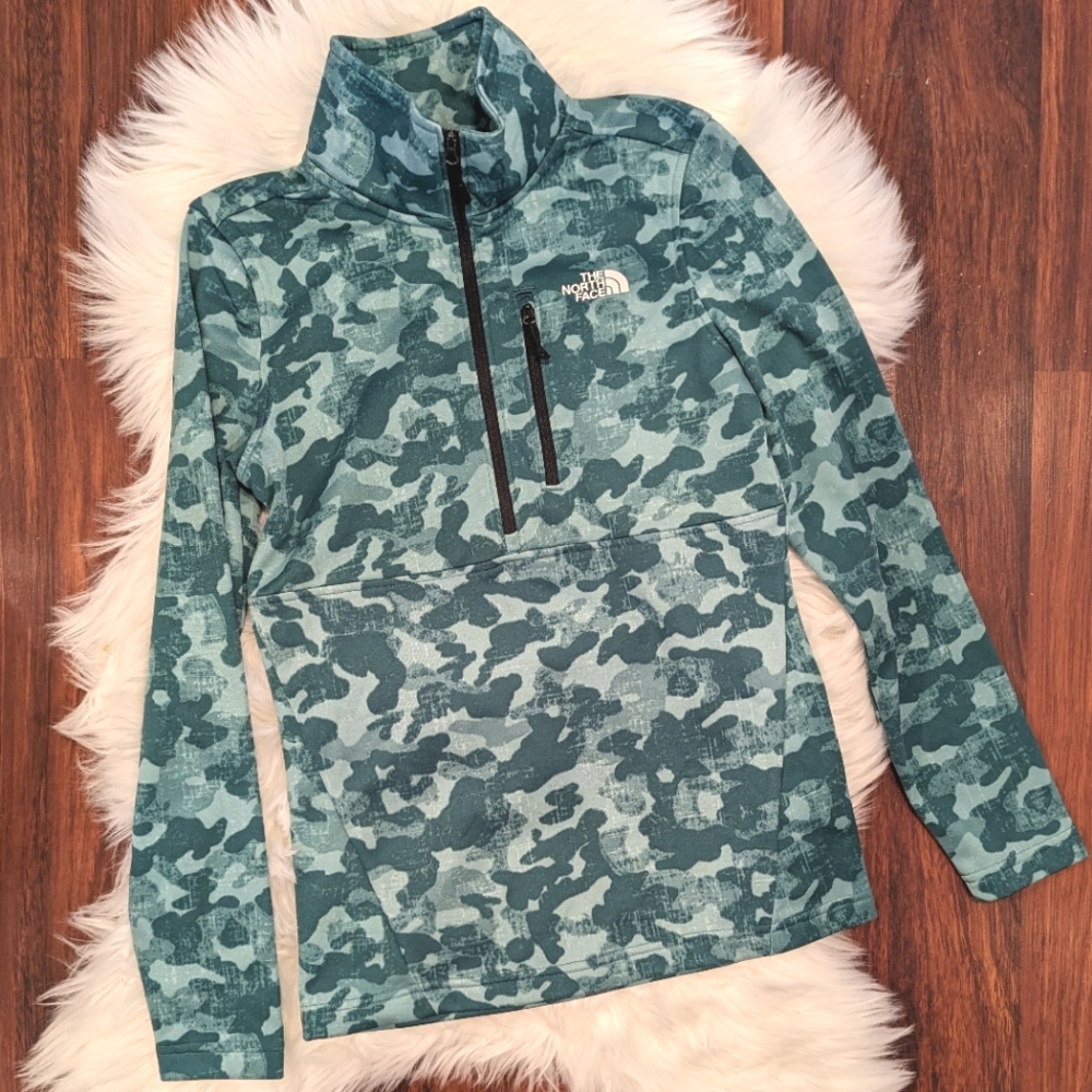 The North Face 100 Cinder Half Zip Blue Green Camo
